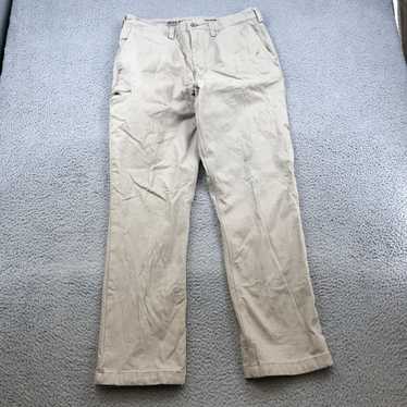 Vintage Duluth Trading Pants 34x32 Beige Flannel L