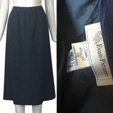 Vintage Evan Picone Navy Straight Skirt 10 M L - image 1