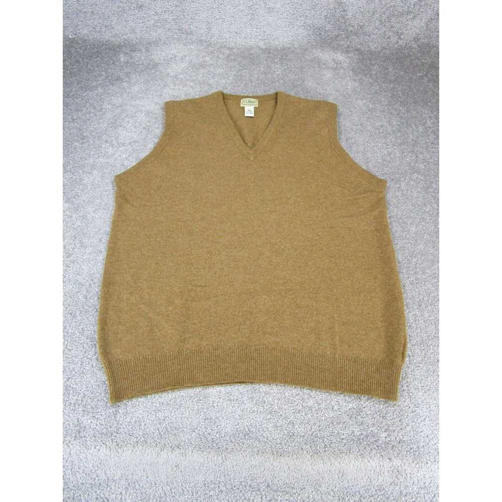 Vintage L.L. Bean Sweater Vest Mens Medium Brown … - image 1