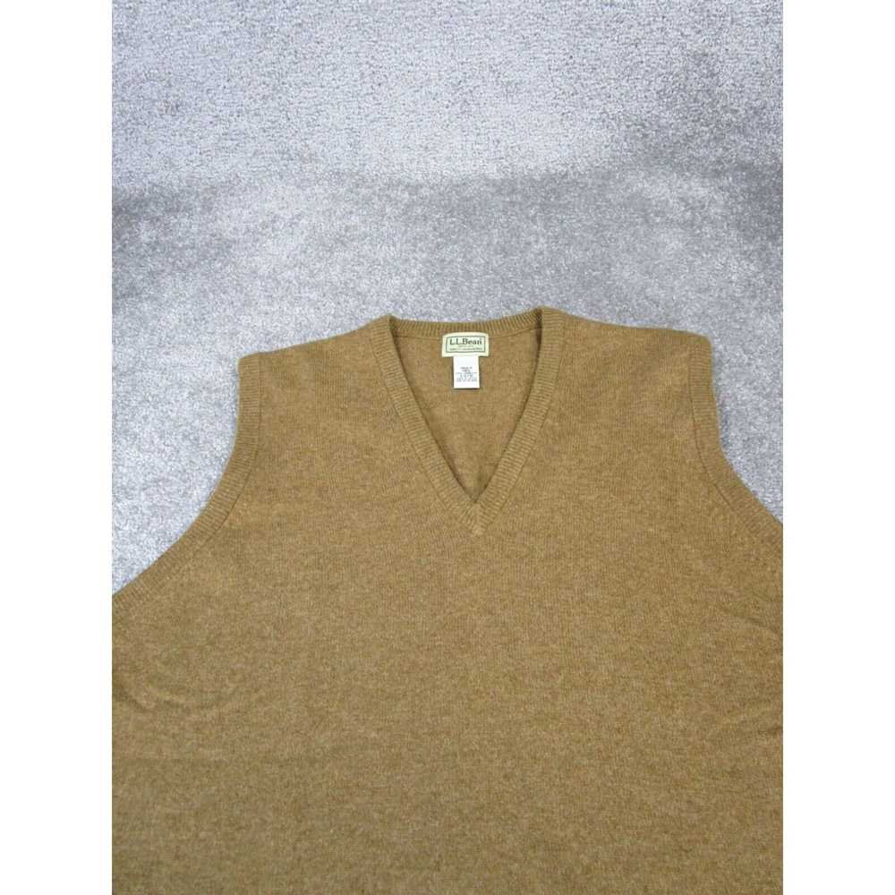 Vintage L.L. Bean Sweater Vest Mens Medium Brown … - image 2
