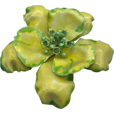 Yellow and Green Ruffled and Layered Flower Power… - image 1