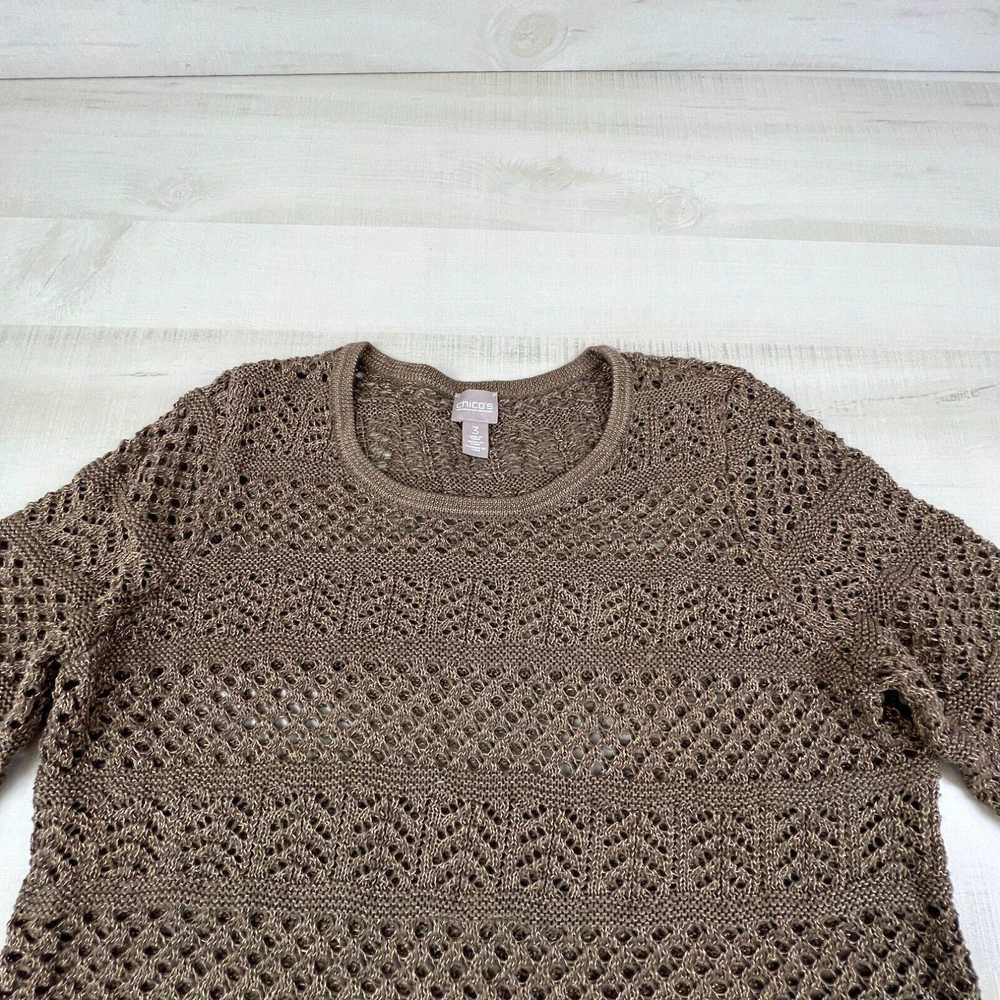 Vintage Chicos 3 Womens Sweater Large Tan Pullove… - image 2