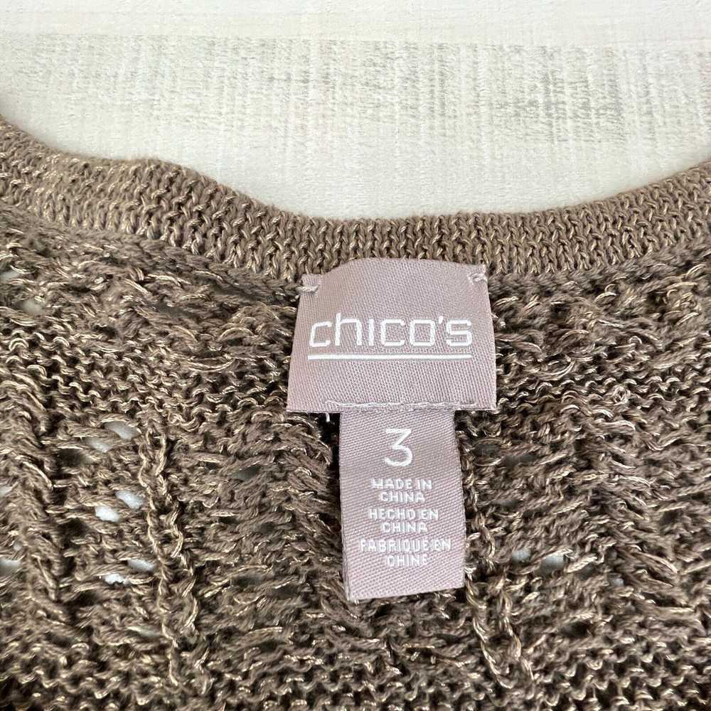 Vintage Chicos 3 Womens Sweater Large Tan Pullove… - image 3
