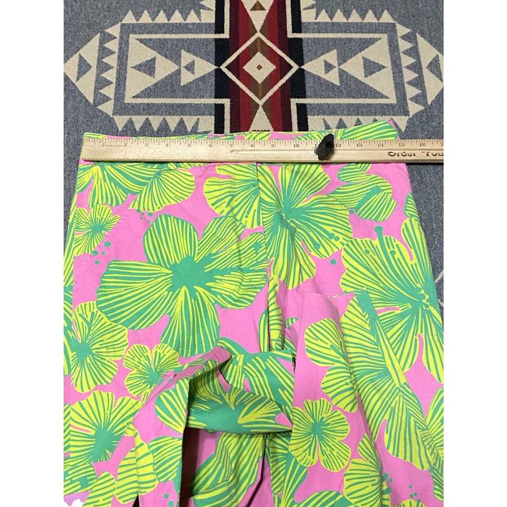 Lilly Pulitzer Lime Green Hot Pink pants Floral S… - image 3