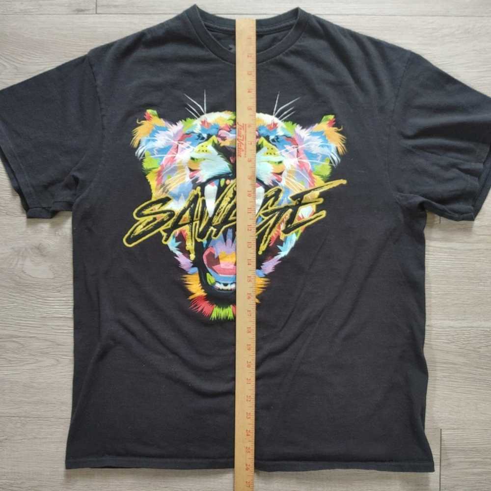 Vibes Savage Roaring Lion Head Men's Black Tshirt… - image 3