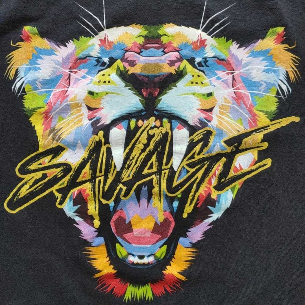 Vibes Savage Roaring Lion Head Men's Black Tshirt… - image 8