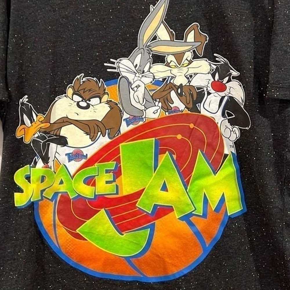 SPACE JAM Black Graphic T-Shirt Sz.L - image 2
