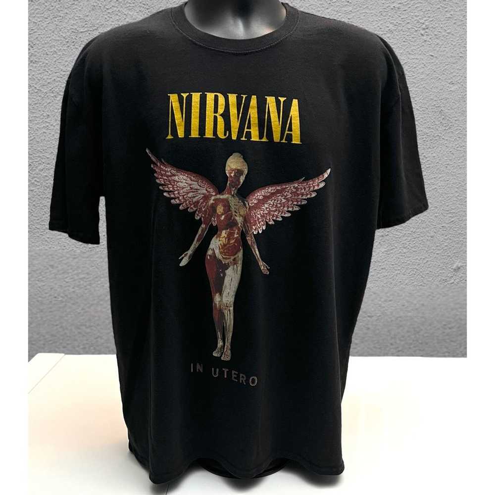 Nirvana In Utero Album Cover Band Black Shirt - image 1