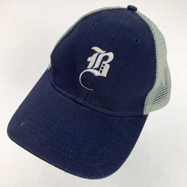 Vintage Unknown B Logo Blue Grey Ball Cap Hat Adj… - image 1