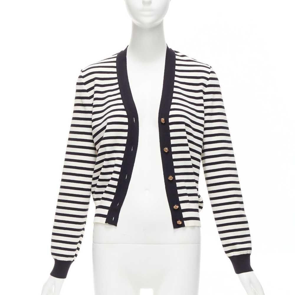 Chanel CHANEL black white striped cotton blend go… - image 1