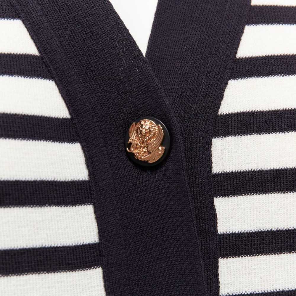 Chanel CHANEL black white striped cotton blend go… - image 2