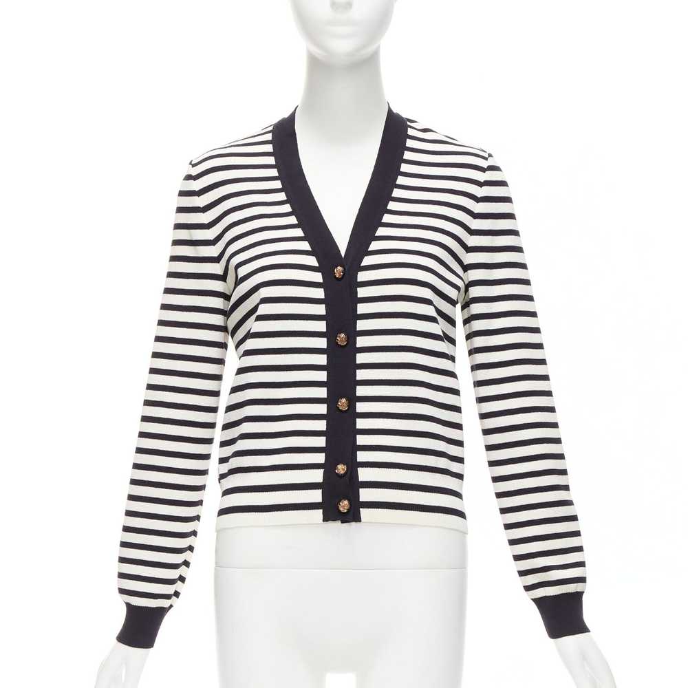 Chanel CHANEL black white striped cotton blend go… - image 3