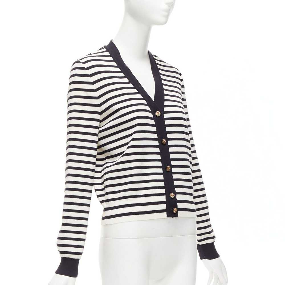 Chanel CHANEL black white striped cotton blend go… - image 4
