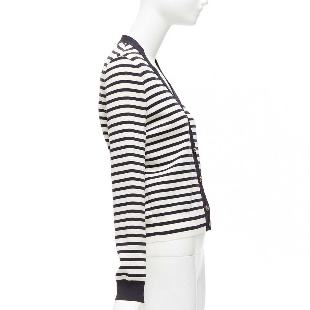 Chanel CHANEL black white striped cotton blend go… - image 5