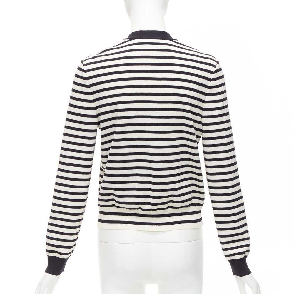 Chanel CHANEL black white striped cotton blend go… - image 6