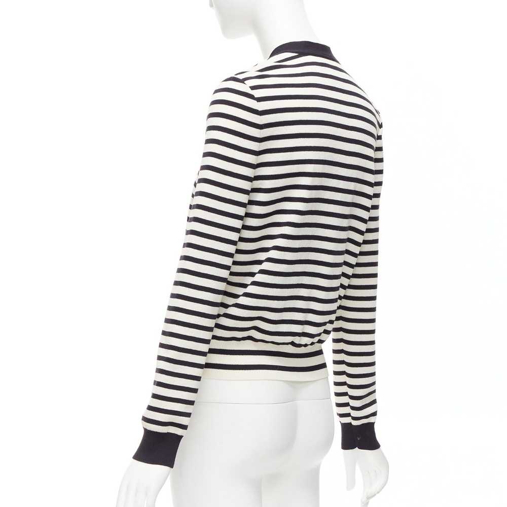Chanel CHANEL black white striped cotton blend go… - image 7