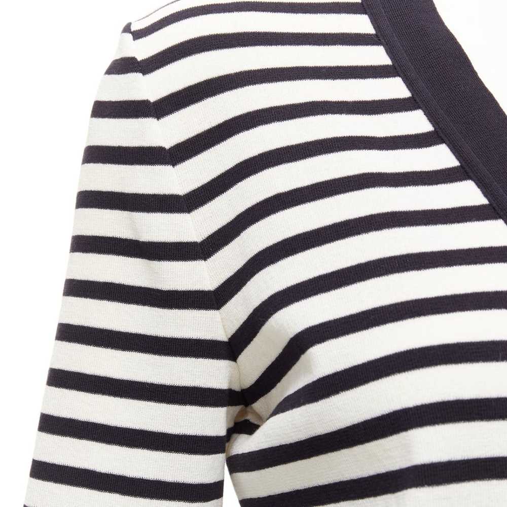 Chanel CHANEL black white striped cotton blend go… - image 8
