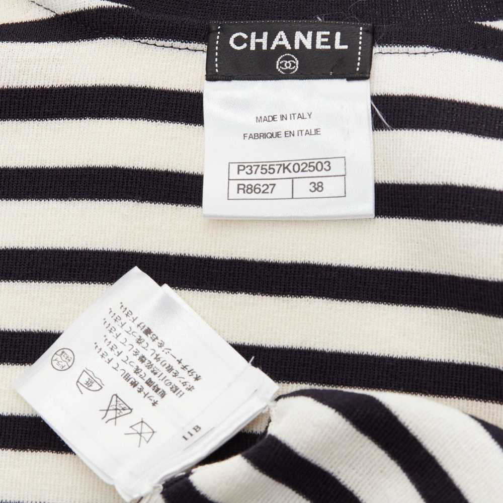 Chanel CHANEL black white striped cotton blend go… - image 9