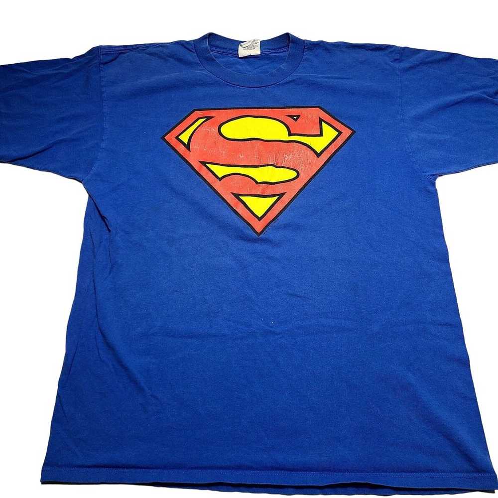 Vintage Superman Logo T-Shirt Size XL Gildan Heav… - image 1