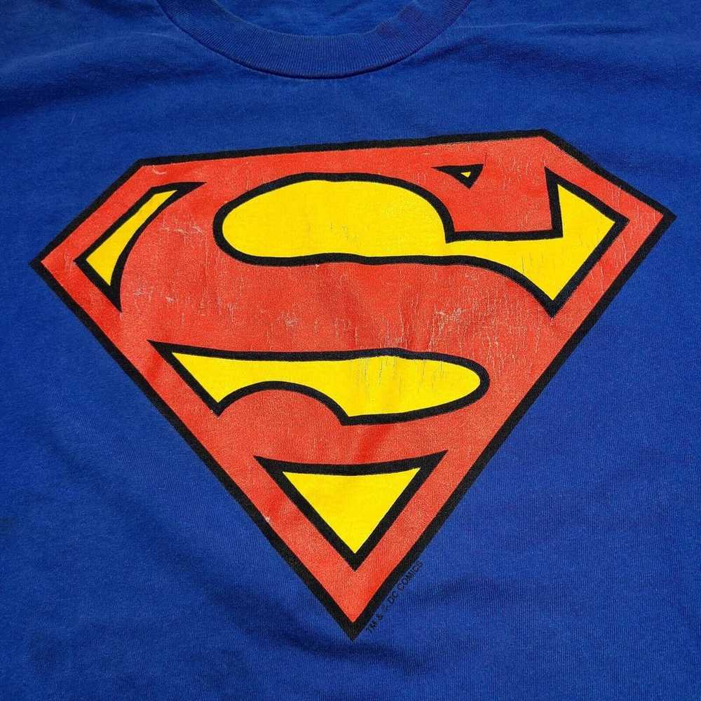 Vintage Superman Logo T-Shirt Size XL Gildan Heav… - image 3