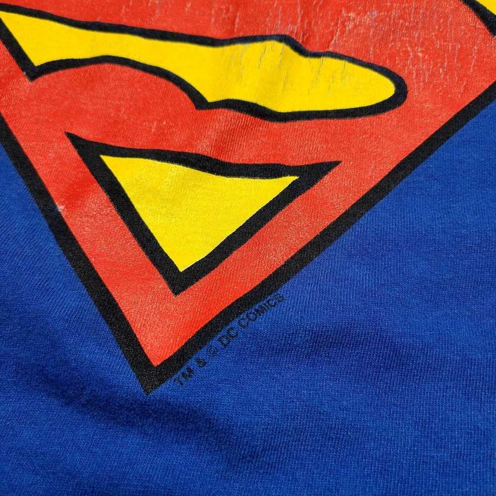 Vintage Superman Logo T-Shirt Size XL Gildan Heav… - image 4