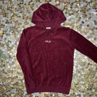 Fila × Vintage Fila sweatshirt hoodie velvet cord… - image 1