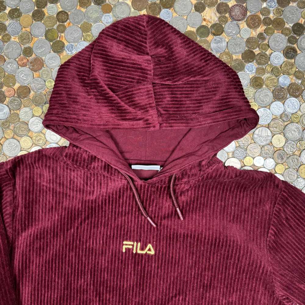 Fila × Vintage Fila sweatshirt hoodie velvet cord… - image 2