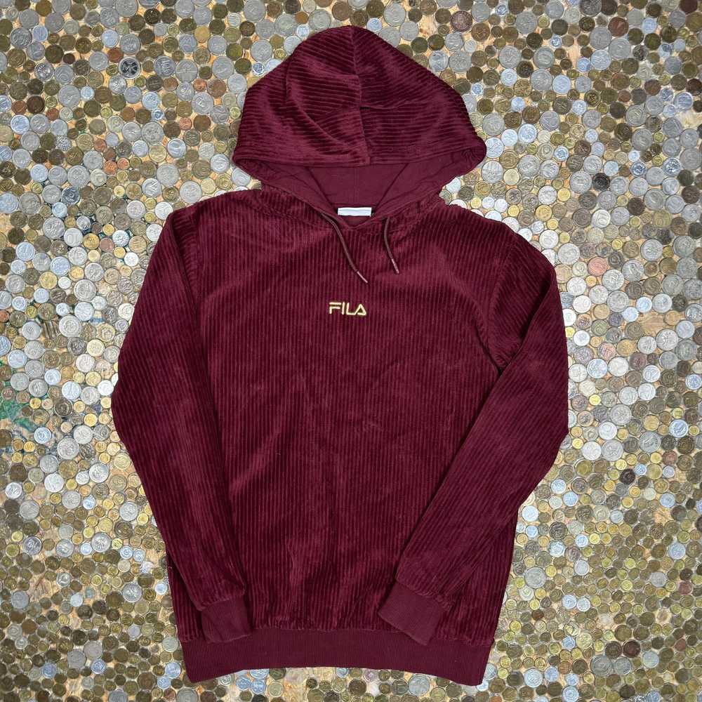 Fila × Vintage Fila sweatshirt hoodie velvet cord… - image 5