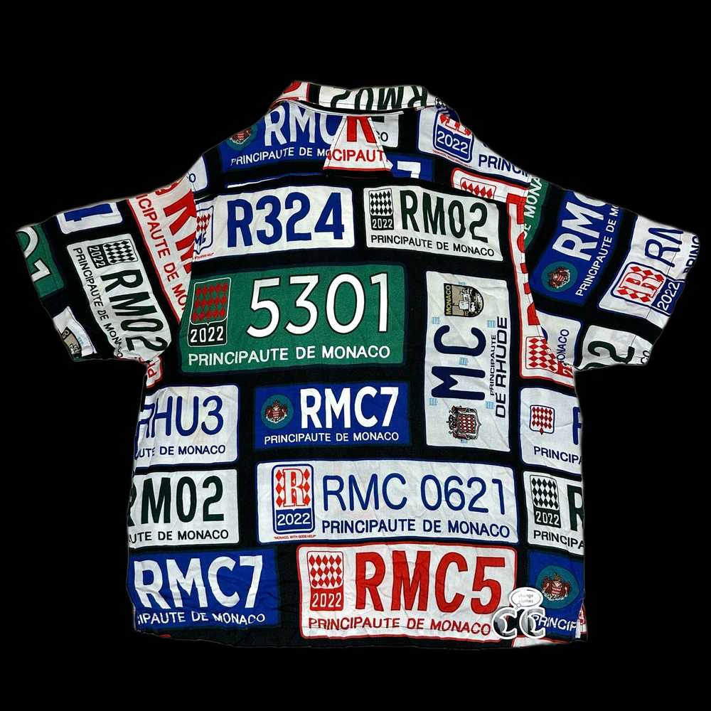 Rhude 2022 rhude license plate rayon button up sh… - image 2