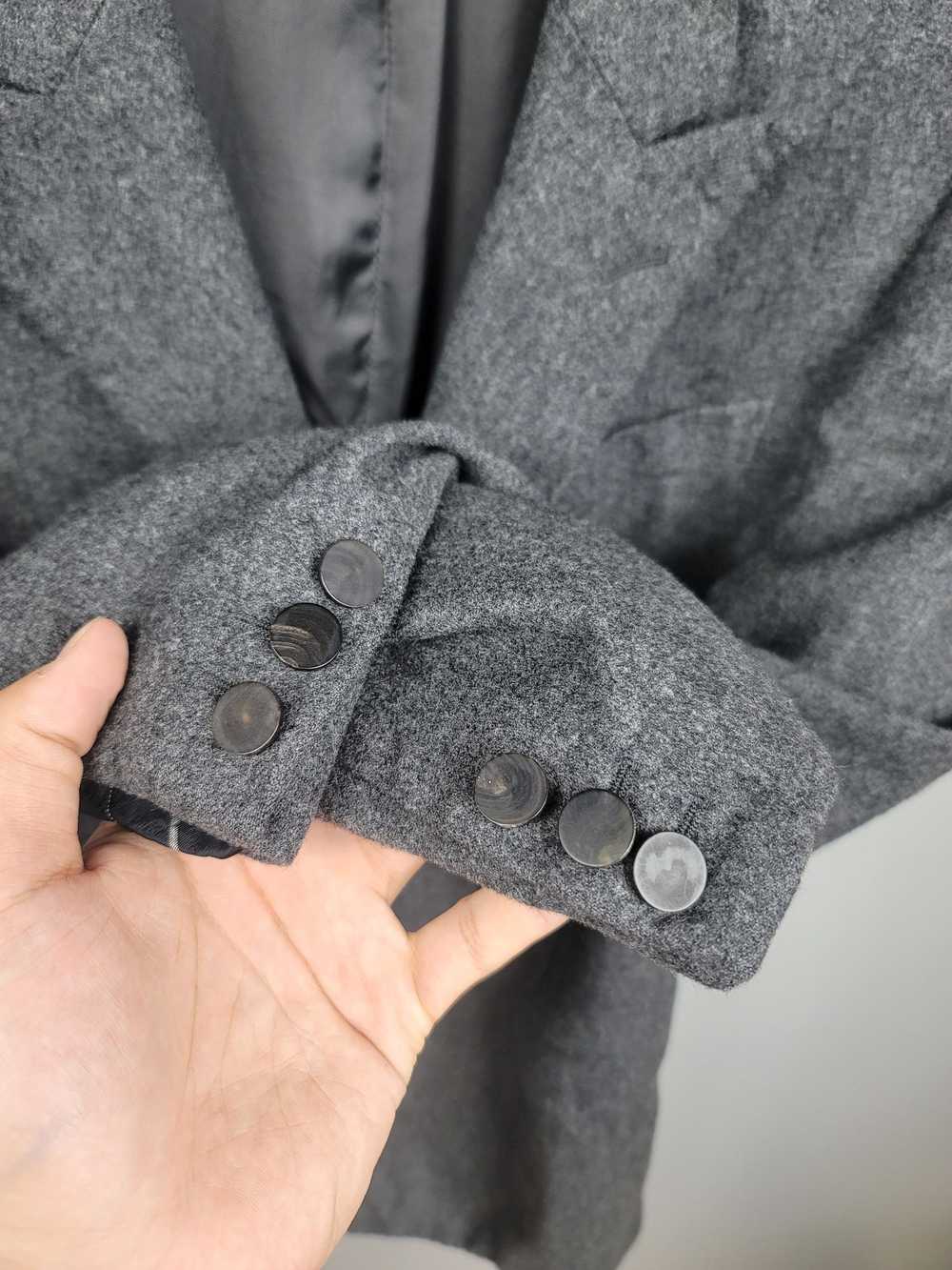 Lanvin Grey Wool Peak Lapel Hidden Closure Blazer… - image 3