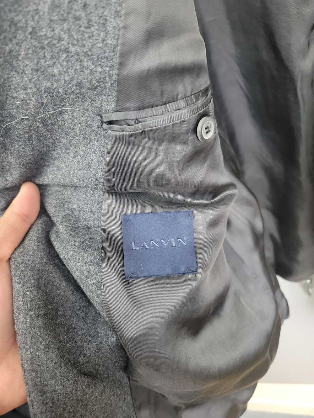 Lanvin Grey Wool Peak Lapel Hidden Closure Blazer… - image 5