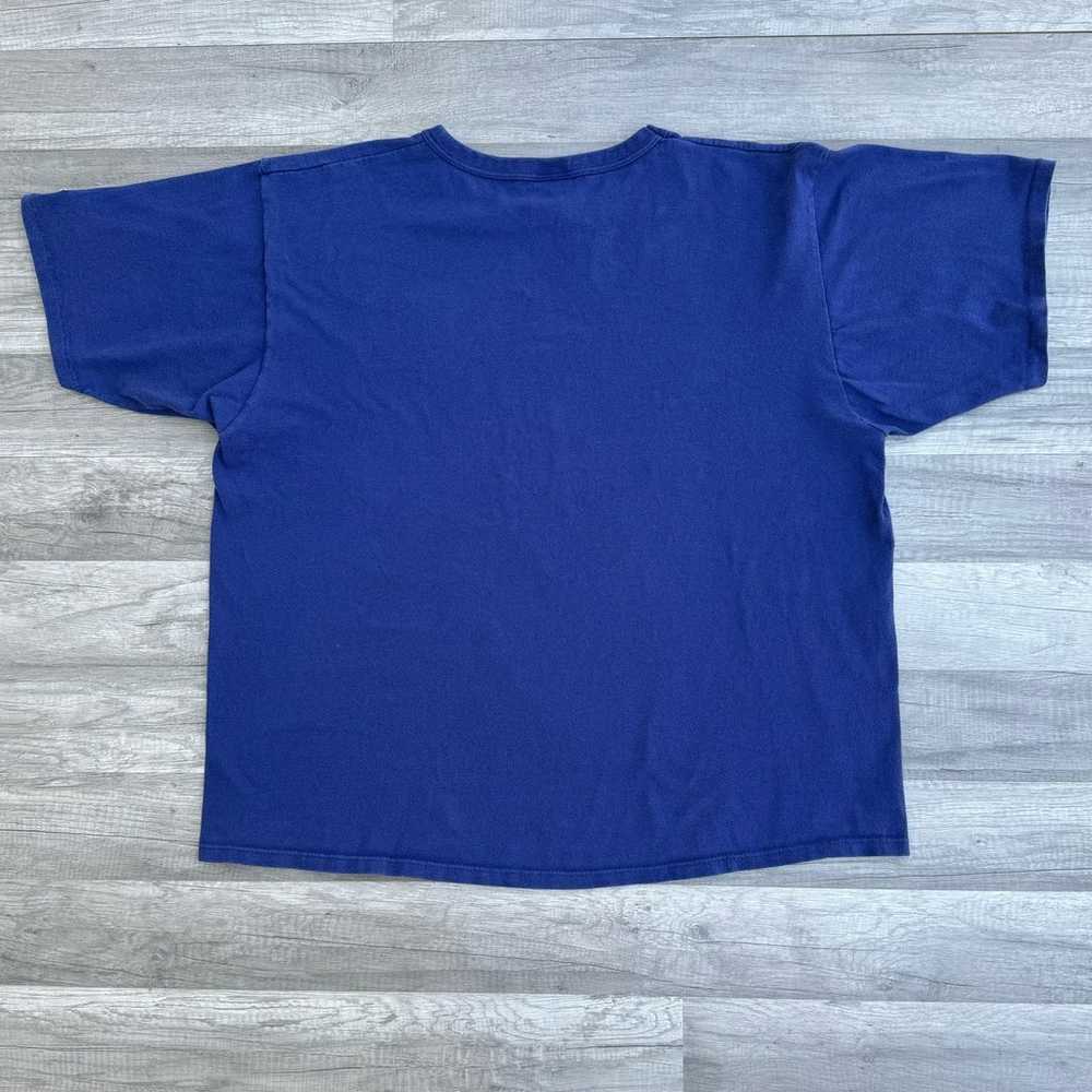 Vintage 90s Champion T-Shirt Navy Made in the USA… - image 2