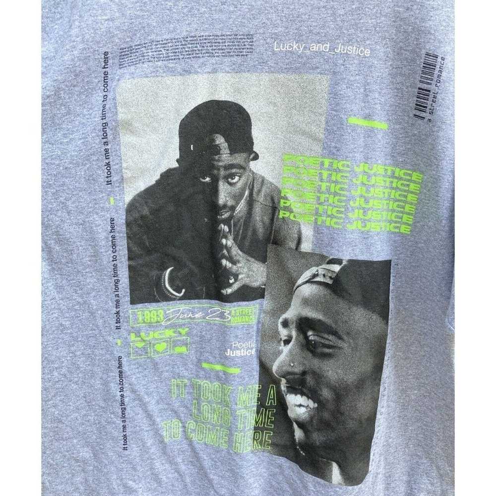 Poetic Justice Shirt 2Pac Tupac Shakur Mens Gray … - image 1