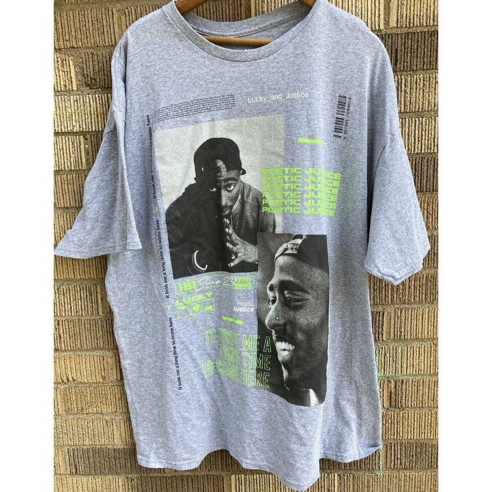 Poetic Justice Shirt 2Pac Tupac Shakur Mens Gray … - image 2