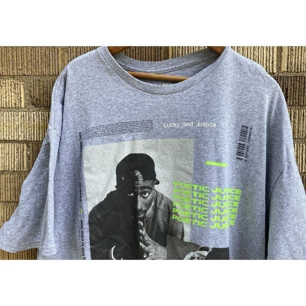 Poetic Justice Shirt 2Pac Tupac Shakur Mens Gray … - image 3
