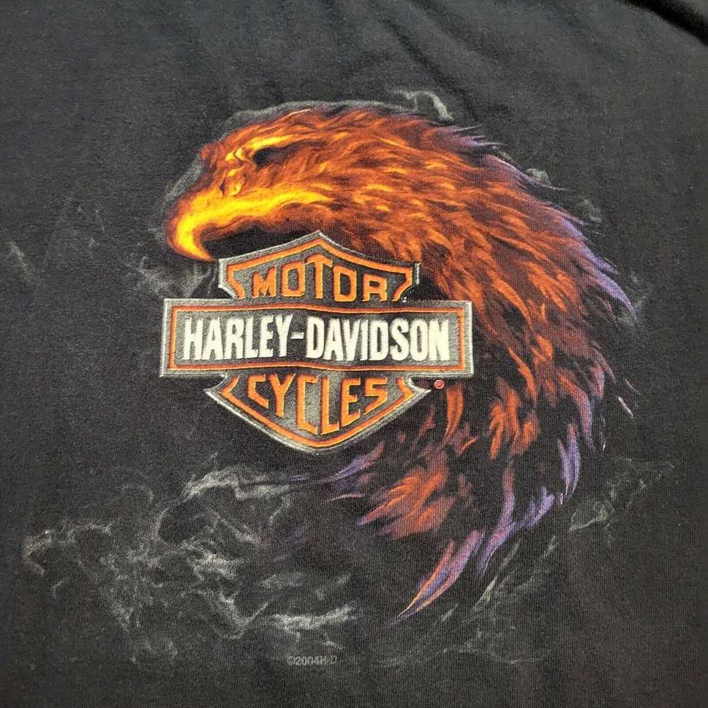 Harley Davidson Motor Cycles Mens Black 3XL Flame… - image 1