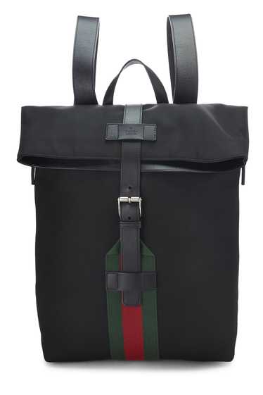 Black Techno Canvas Web Backpack