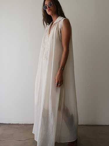Sheer Lace & Cotton Dress