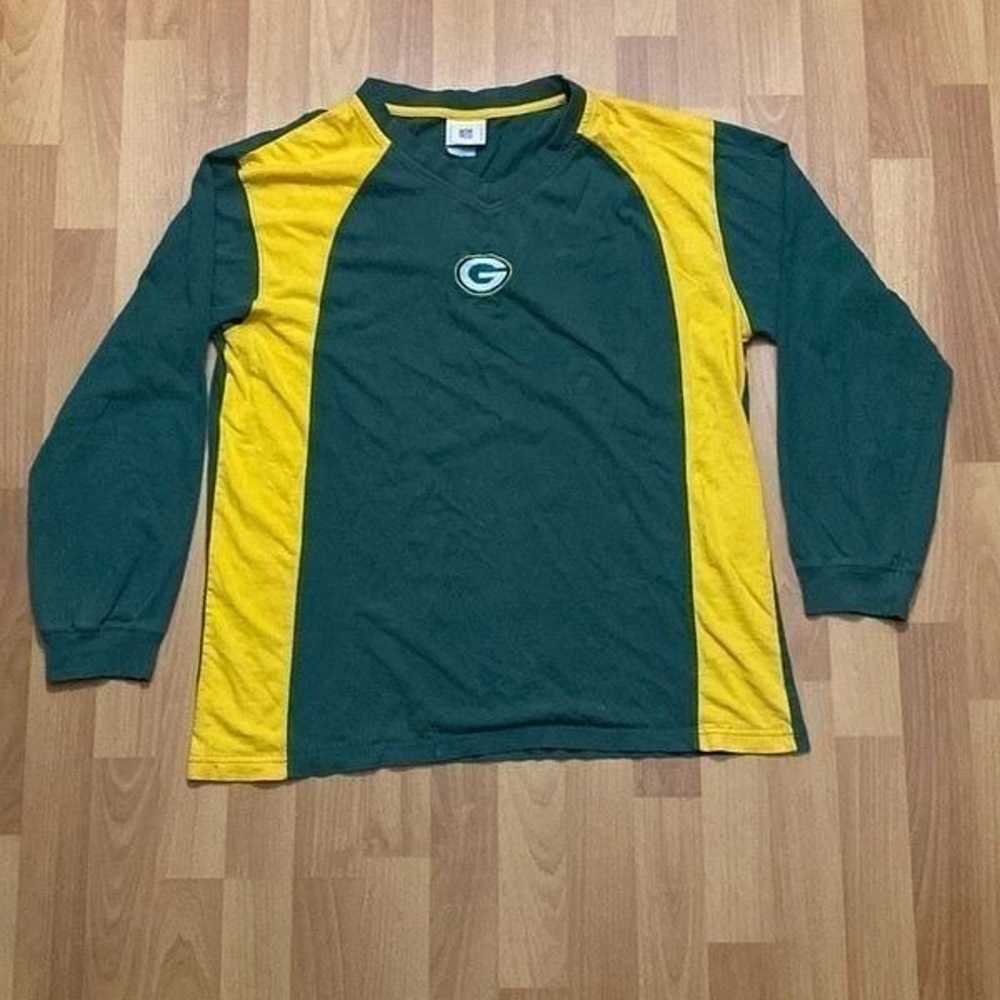 Vintage NFL Green Bay Packers Green & Yellow Long… - image 1