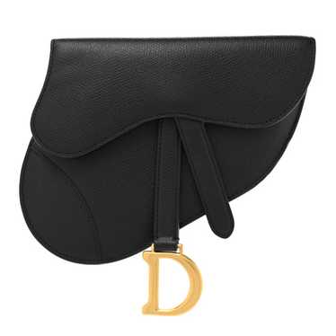 CHRISTIAN DIOR Calfskin Saddle Belt Bag Black - image 1