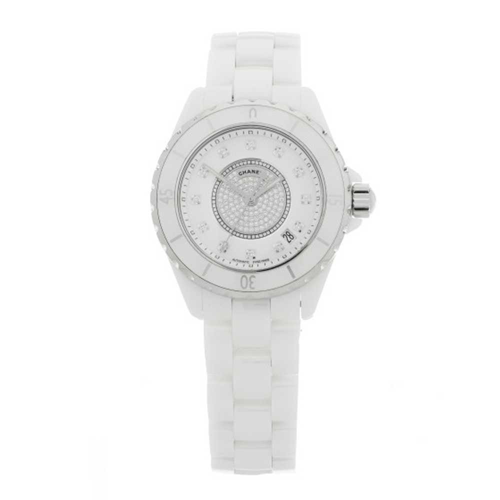 CHANEL Stainless Steel Ceramic Diamond Dial 33mm … - image 1