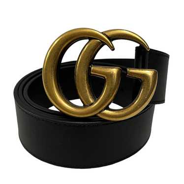 GUCCI/Belt/Leather/BLK/GG Logo Leather Belt