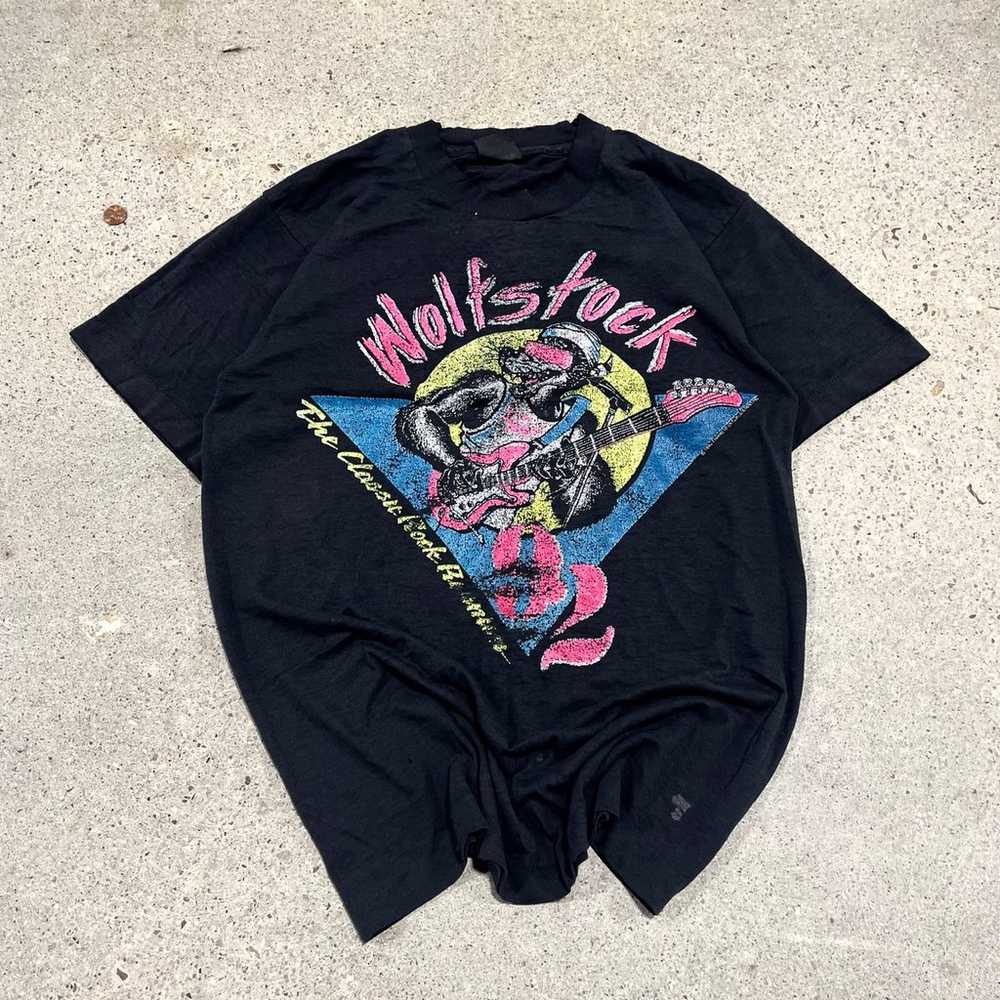 90s Wolfstock Graphic T-shirt - image 1