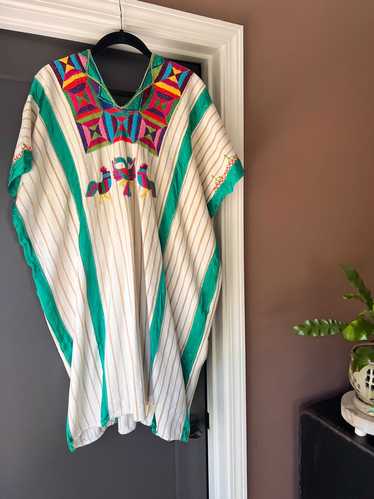 Brand Unknown Embroidered Ribbon-Trim Poncho Dress