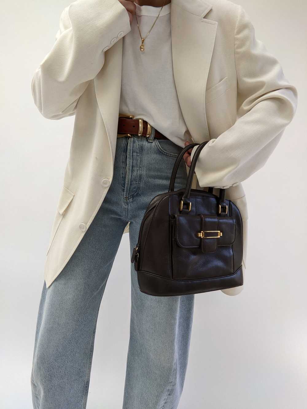 Vintage Chestnut Leather Handbag - image 3