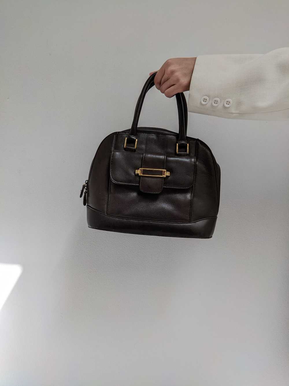 Vintage Chestnut Leather Handbag - image 4