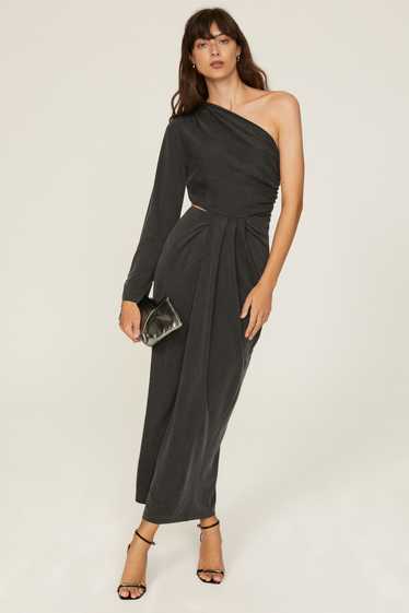 Something Navy One Shoulder Gown