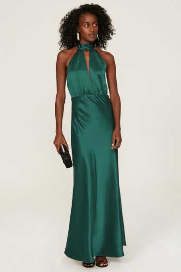 Something Navy Halter Cutout Gown