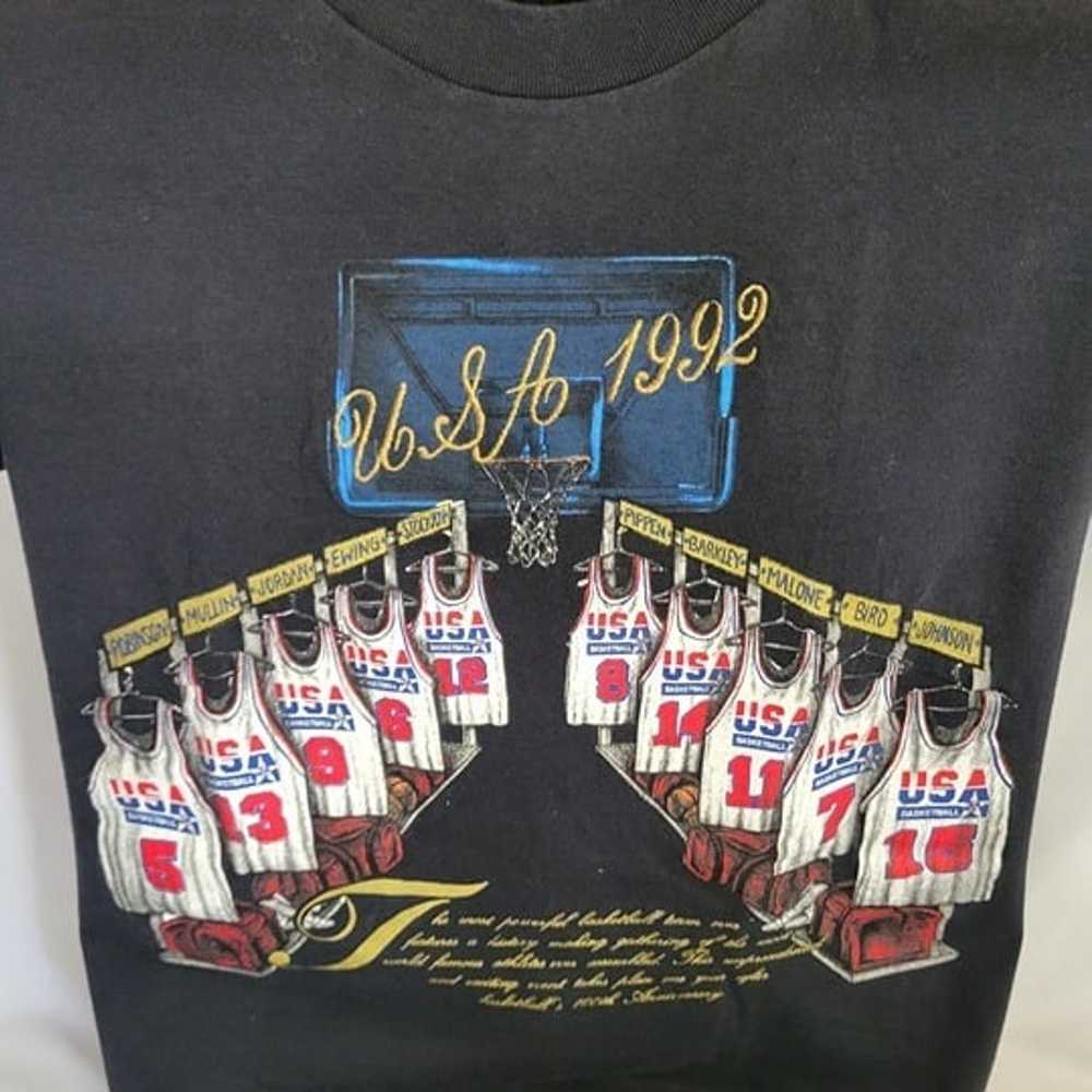 USA 1992 Vintage Dream Team Mens Black T-shirt (S… - image 5