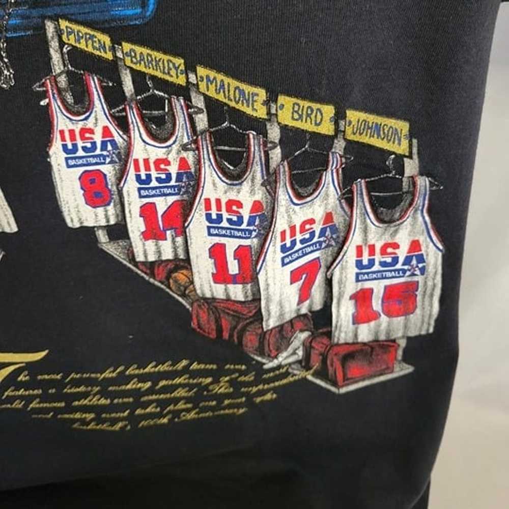 USA 1992 Vintage Dream Team Mens Black T-shirt (S… - image 6